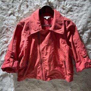 Cabi Moto Jacket. Asymmetrical Zipper. Lightweight. Windbreaker. Coral. Size L